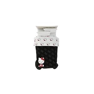 Franco Hello Kitty Bedding Couette réversible en Microfibre Super Douce pour lit jumeau (Produit sous Licence Officielle)