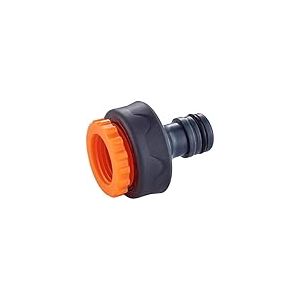 GRIFEMA GE1101, Nez de Robinet, Connecteur de robinet de jardin, Raccord de robinet femelle 3/4 pouces - 1/2 pouces universel, facile à installer, Orange/Gris, [Exclusivité Amazon]