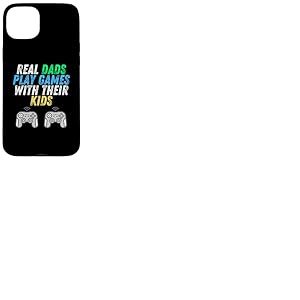 Real Dads Play Games with Kids F&ecirc;te des P&egrave;res Gamer Console Coque pour iPhone 15 Plus