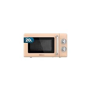 Cecotec Micro-Ondes Mécanique Proclean 3010 Retro Beige. 20 L, 700 W en 6 niveaux, minuterie jusqu'à 30 minutes, mode dégivrage, design vintage en beige, finitions en acier.