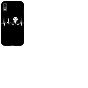 Panda Heartbeat Panda EKG Heart Idée amusante pour les amateurs de panda Coque pour iPhone XR