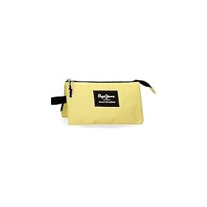 Pepe Jeans Aris Trousse triple jaune 22 x 12 x 5 cm Polyester, citronier, Trousse triple