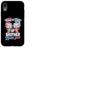 Ours Rose ou Bleu Brother Loves You Gender Reveal Coque pour iPhone XR