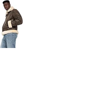 Schott Bombardier en mouton retourn&eacute; Ref 25766 Marron