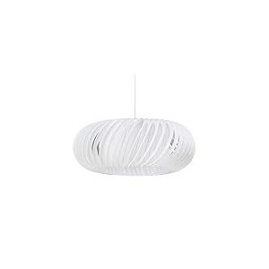 relaxdays 10028055_59 suspendre, effet grillage, abat-jour rond, douille E27, 60 W, plastique, acier,lampe suspension,blanc, polyuréthane (PU), 125 x 51 x 51 cm