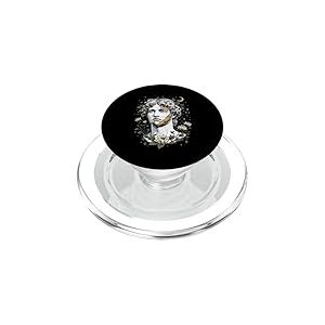 Statue en marbre Buste Fleurs Sculpture c&eacute;leste &eacute;l&eacute;gante PopSockets PopGrip pour MagSafe
