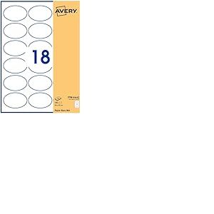 Avery Étiquettes Autocollantes Ovales 64x42 mm - Pack de 180 Papier Blanc Mat - Personnalisables Étiquette Avery Imprimables Laser/Jet d'Encre/Copieur - Étiquettes Avery