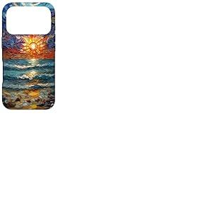 Coucher de Soleil tach&eacute; sur la Peinture Artistique de Ocean Coque pour iPhone 17 Pro