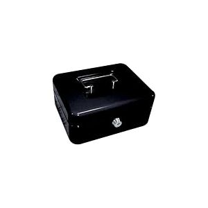 Q-Connect 27585 Caisse Monnaie Structure Acier &Eacute;paisseur Plateau Amovible Espace Billets Plastique Noir