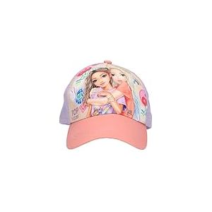 Depesche 13511 TOPModel Girl Power - Casquette imprimée en Beige, avec Motif de modèle et Patchs colorés, Casquette Enfant avec Filet et réglage de la Taille