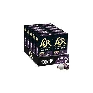 L'OR Supremo - 100 Capsules de Caf&eacute; intensit&eacute; 10 - Compatibles Nespresso&reg;* (lot de 10 x 10)
