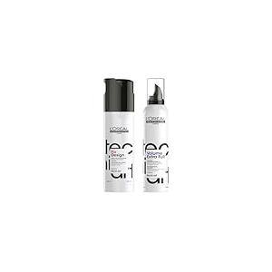 L'Oréal Professionnel, Duo Styling Fixation Forte & Tenue Longue Durée avec Volume, Pour Tous Types de Cheveux, Spray Coiffant Fixant + Mousse Coiffante Volumatrice, Non Gras ni Collant, Tecni Art