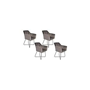 SAM Chaise de Salle à Manger Kirin - en métal - Anthracite - 81,5 x 61 x 61 cm