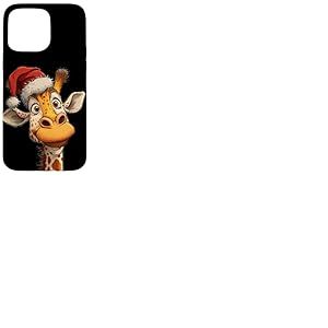Costume de Girafe Souriante avec Chapeau de No&euml;l Coque pour iPhone 15 Pro Max