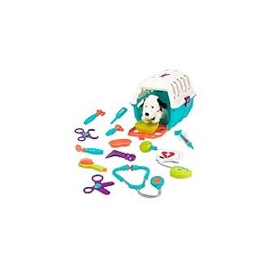 Battat - Kit vétérinaire avec dalmatien - Jouets et outils vétérinaires avec cage de transport - 15 pieces - pour enfants âgés de 2 ans +
