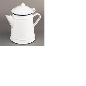 Levitantes Cafetière conique émaillée 1 l blanche, facile à nettoyer, design élégant, idéale pour préparer du café et servir à la maison ou au travail.