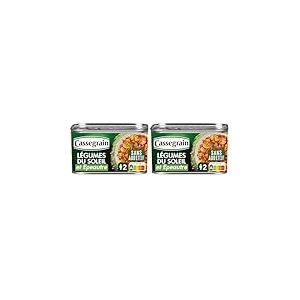 CASSEGRAIN - L&eacute;gumes du Soleil & Epeautre - Huile d'Olive Vierge Extra 4,7% - Sans Additif - Nutri-Score A - Emballage 100% Recyclable - Bo&icirc;te de Conserve de 375 g (Lot de 2)