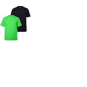 JP 1880 Hommes Grandes Tailles Jusqu'au 8 XL - T-Shirts Basic en Lot de 2, 100% Jersey. Col Rond et Coupe Confortable Vert Pomme 7XL 702637431-7XL