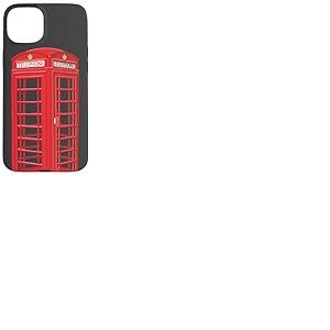 Cabine téléphonique anglaise, dessin à la main Coque pour iPhone 15 Plus