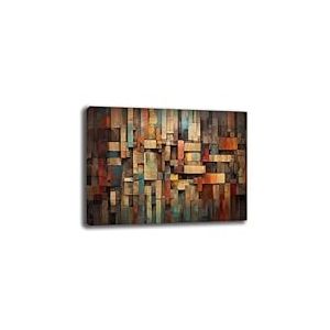 Tableau moderne Salon marron Abstrait Industrial Tableaux muraux modernes XXL Grande impression sur toile Décoration murale Décoration murale Décoration de chambre à coucher Cuisine (13, 30 x 40 cm)