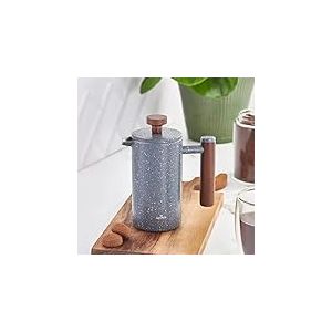 Karaca Cafetière à Piston Double Paroi en Marbre Gris Marron Foncé 350 ml