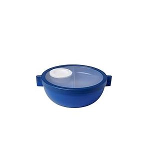 Mepal, Boîte à bento Basique Vita, Boîte à repas avec compartiments, Plateau à vinaigrette et plateau, Bento lunch box, Boîte à salade, 1500 ml, Vivid blue