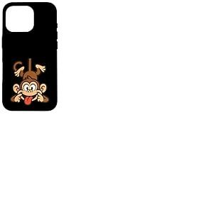 Dr&ocirc;le de Singe Suspendu &agrave; l'envers en tirant la Langue Coque pour iPhone 16 Pro