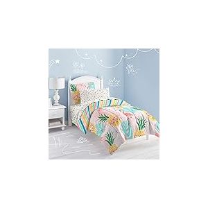 dream FACTORY Parure de lit en Microfibre Super Douce Facile &agrave; Laver, Polyester, Rose Ananas, lit Simple