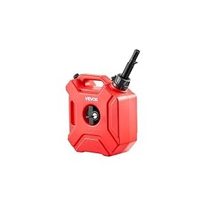 VEVOR Bidon Essence 5 L Bidon Carburant avec Bec Verseur, Verrouillage Antivol, D&eacute;bit Maximal 15 L/min, R&eacute;servoir Essence &Eacute;tanche Portable pour la Plupart des Voitures, Motos, UTV, Tracteurs, Rouge