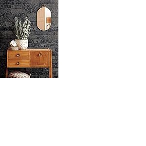 marburg Papier peint Pierre noir aspect brique effet 3D pour chambre à coucher salon ou cuisine papier peint aspect pierre 10,05m x 0,53m 58423