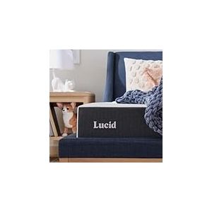 LUCID Matelas m&eacute;moire de forme - 20 cm epaisseur, Souple - Infus&eacute; de gel rafra&icirc;chissant & Charbon de bambou, Oeko-Tex, 160x200 cm, 2 personnes, Blanc