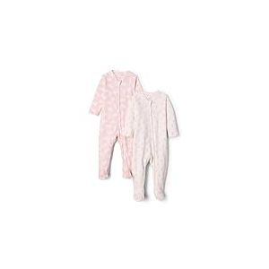 Amazon Essentials x Sofia Grainge Grenouill&egrave;re avec Pieds en Coton Mixte B&eacute;b&eacute;, Lot de 2, Rose Lapin Ours, 3-6 mois