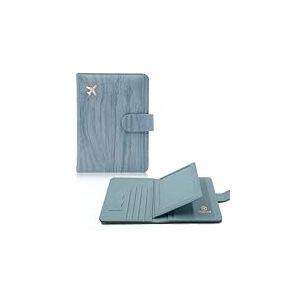 Melsbrinna Porte-Passeport RFID pour Voyage Femme/Homme, Joli Portefeuille avec Blocage RFID, Emplacements pour Cartes, &Eacute;tui de Voyage pour Passeport, Bleu