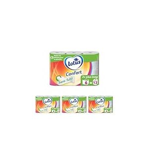 Papier toilette LOTUS Confort sans tube 6:12 rouleaux (Lot de 4)
