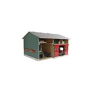 Kids Globe 610816 Workshop with Storage Space (1:32 Scale, Hinged Roof, Movable Gates, Dimensions 41 x 54 x 32 cm, Without Toy Figures and Accessories)