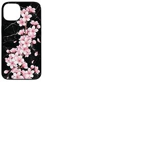 Fleur de cerisier rose japonaise Sakura fleur fond noir Coque pour iPhone 13