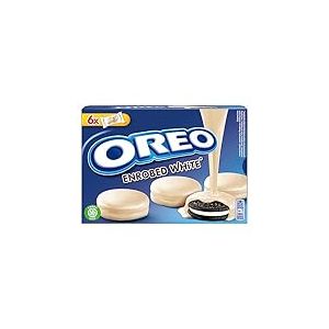 Oreo Enrobed White - Biscuit Cacaot&eacute; Fourr&eacute; Go&ucirc;t Vanille et Enrob&eacute; au Chocolat Blanc - Pr&eacute;sentoir de 24 Sachets de 6 Biscuits - 41 g/Sachet