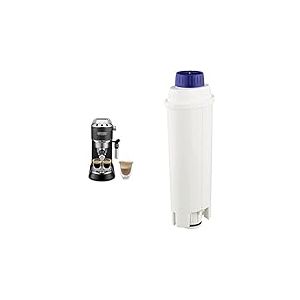 De'Longhi Dedica Style, Machine expresso pour pr&eacute;parer des boissons caf&eacute; et lact&eacute;es, EC685BK, Noir & DeLonghi DLSC002 Filtre &agrave; eau