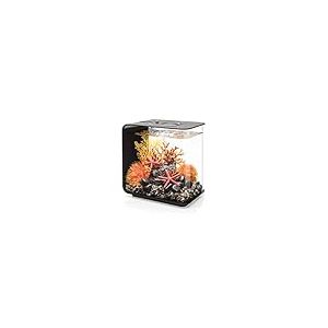 biOrb Flow Aquarium Compact Moderne en Acrylique de 15 litres avec lumières LED Multicolores télécommandées pour Dessus de Table ou de Bureau, Noir