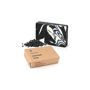 lubiu Savon au Charbon - 100g Parfum Savon Noir Corps, Savon Main Solide et Savon Visage Acné - Savon Naturel Bio - Savon Saponifié à Froid - Soap