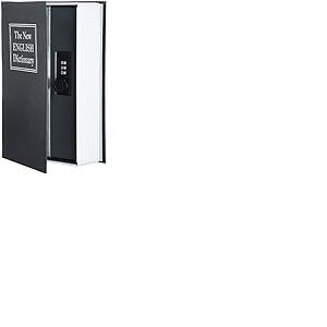 Amazon Basics Coffre-fort en forme de livre - Verrou à combinaison, Noir