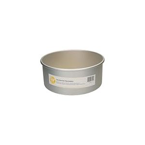 Wilton Decorator Preferred Moule à Gâteau Ronde Ø CM 22,5 x 10 H, Moule Professionnel Extra Profond, Matériau: Aluminium Anodisé Résiste, Gris