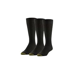 GOLDTOE Men's Classic Canterbury Crew Dress Socks, 3-Pairs, Brown, Large