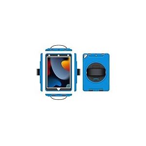 Étui pour iPad 10.2 pour garçons, Filles, Robuste, étui pour Tablette pour Enfants, avec Support pivotant à 360 degrés, étui à Main, réglable, Bleu