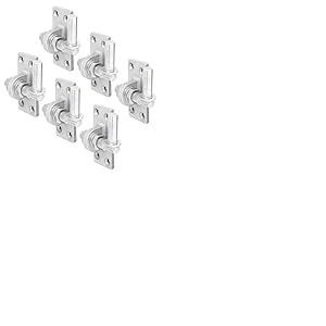 Alberts 846015 Gond &agrave; visser | r&eacute;glable de 20 mm | &eacute;lectro-galvanis&eacute;, passiv&eacute; &agrave; couche &eacute;paisse | cote axe &Oslash;16 mm | platine 105 x 45 mm | kit de 6