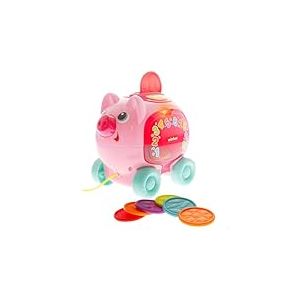 winfun Tirelire avec Corde pour b&eacute;b&eacute;, 10 pi&egrave;ces de Monnaie, 30 Sons, 37 Mots et Phrases, Espagnol et Anglais, lumi&egrave;re Clignotante, Deux Modes de Jeu, +6 Mois, Jouet interactif (39364)