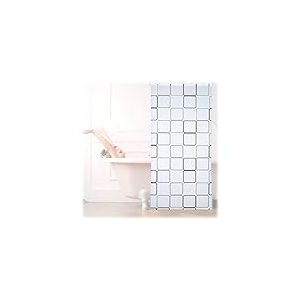 Relaxdays 10026666_1050 Carré, 100x240 cm, Rideau de douche, baignoire bain store, fixation plafond, semi-transparent, PVC, plastique, aluminium, 240 x 100 x 5 cm