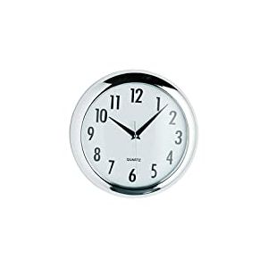 Premier Housewares Horloge murale Finition chrome 24 cm