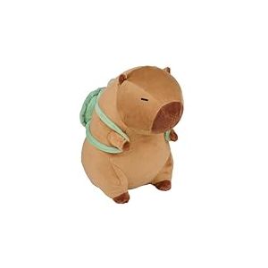 Eddy Toys Capybara en Peluche avec Sac &agrave; Dos &ndash; Jouet Doux pour Enfants &ndash; L&eacute;ger &ndash; Marron &ndash; Polyester &ndash; Id&eacute;al comme Doudou ou D&eacute;co Chambre