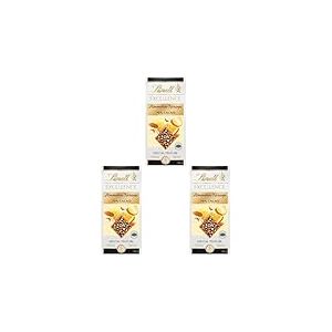 Lindt - Tablette Orange Amandes 70% Cacao EXCELLENCE - Chocolat Noir, 100g (Lot de 3)